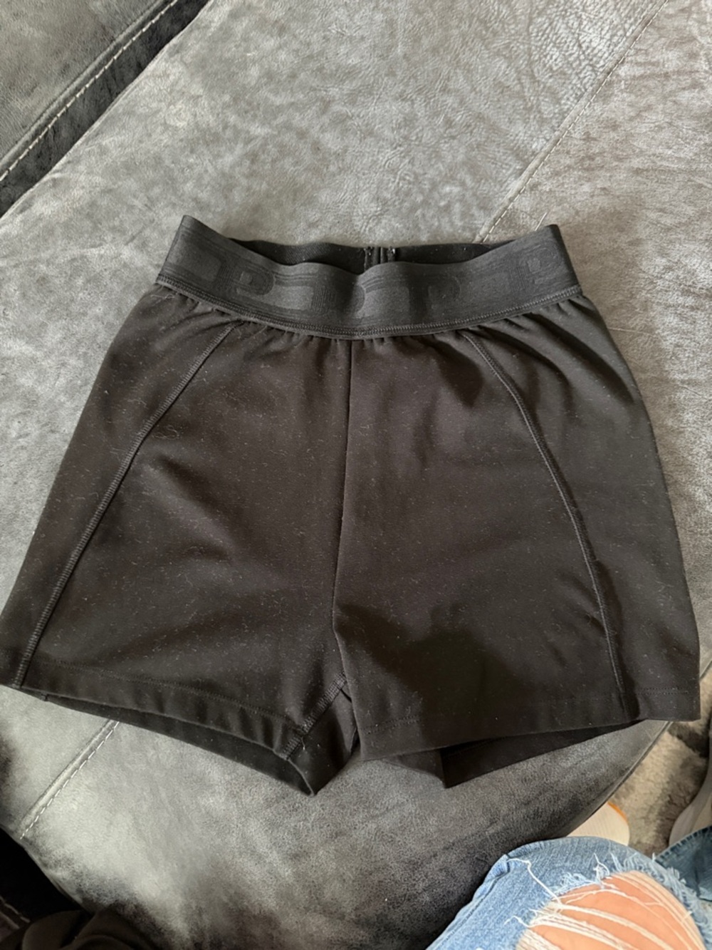 PINK Victoria's Secret Black Athletic Shorts with Branded Waistband